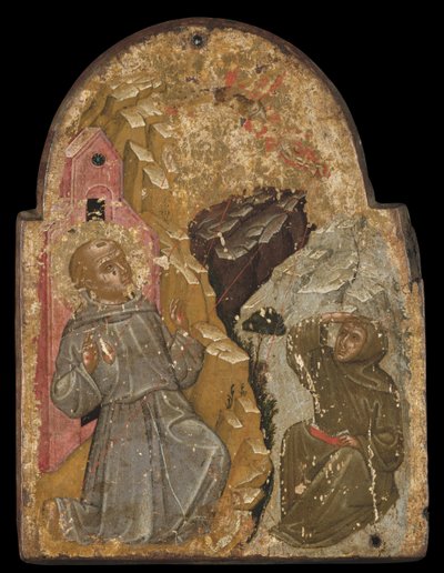 Icona di San Francesco che riceve le stimmate da Greek School
